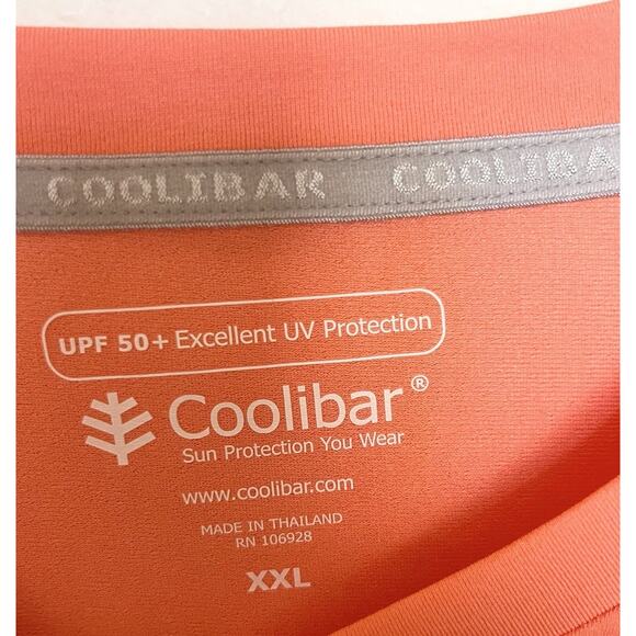 Coolibar Shirt Hightide Long Sleeve Swim Rash Guard UPF 50+ Men’s XXL Orange - Picture 5 of 8